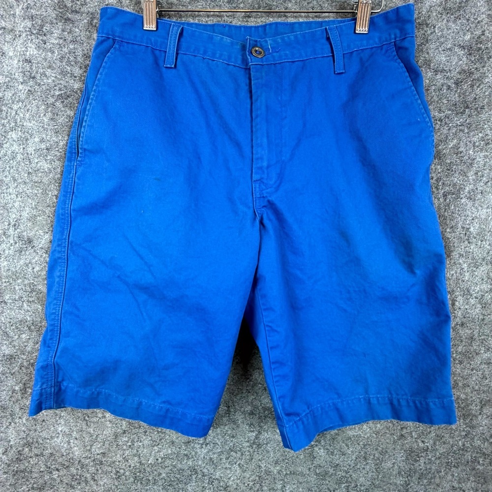 Levi's‎ Chino Shorts Mens 32W Royal Blue Cotton Casual Flat Front Summer Travel